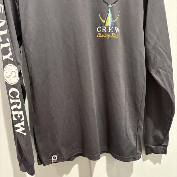Salty Crew Shirt Mens Small Gray Chasing Tail Long Sleeve Fishing UV Outdoor - Picture 5 of 14